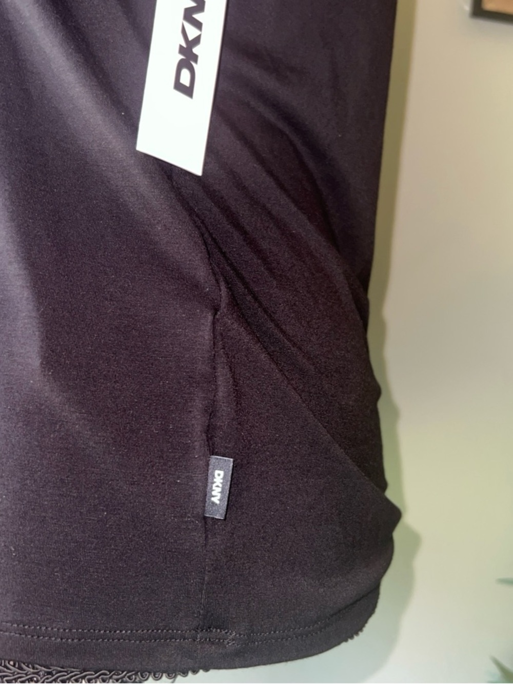 DKNY Black Liquid Jersey Tee - Picture 3 of 6